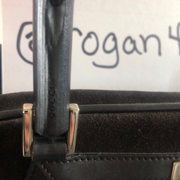 💯Gucci Suede Bamboo Top Handle Bag - Picture 8 of 16